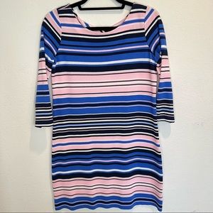 Lilly Pulitzer Bay Dress Blue and Pink Stripe